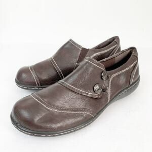Sbicca Bali Slip on Loafer Shoe Round Toe Brown 7W